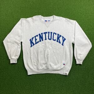 Vintage Russell Athletic Kentucky Wildcats Crewneck Sweatshirt Striped USA Sz XL